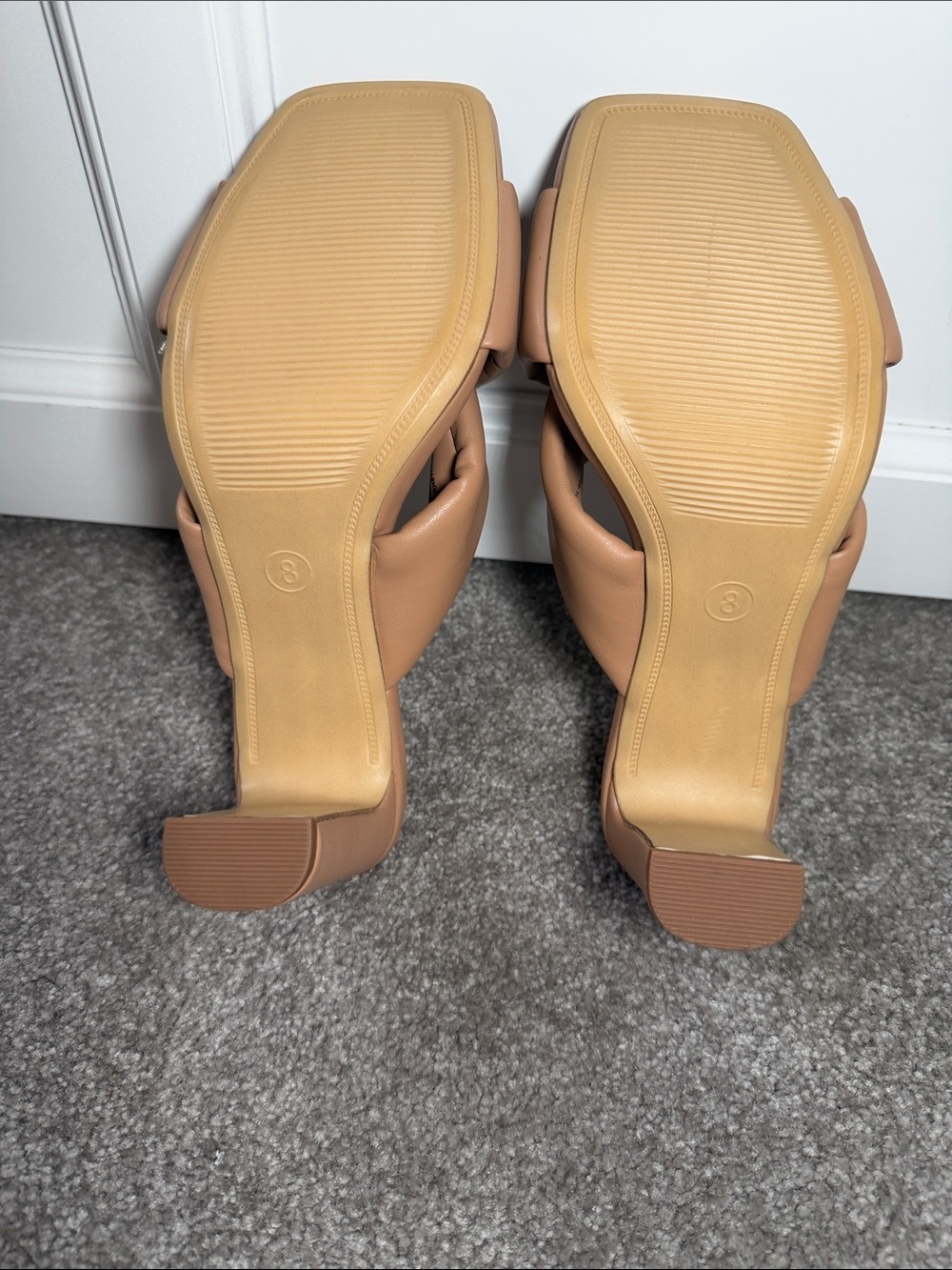 a new day Tan Padded Crisscross Square-Toe Slide Mules SZ 8 - Picture 6 of 9